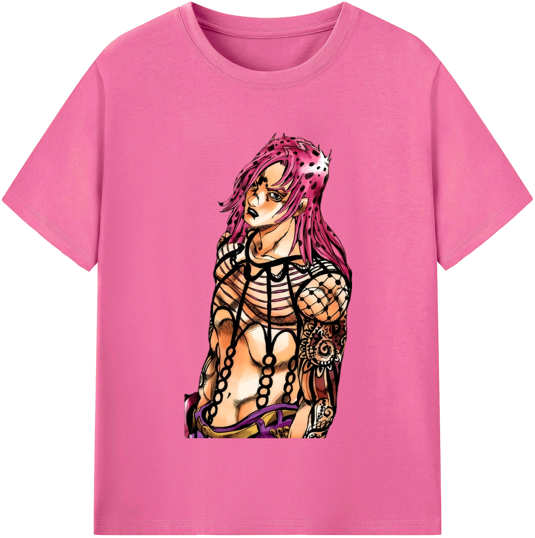 （画像用） ジョジョの奇妙な冒険 ビネガー?ドッピオ JoJo's Bizarre Adventure Vinegar Doppio レディースカジュアルプリントTシャツ（綿100％）